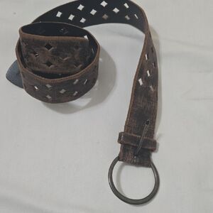 Absolutely Fresh Dark Brown Perforated Leather Belt